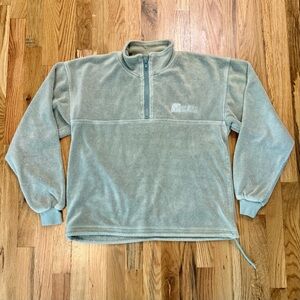 Vintage San Diego Mint Green Sage Quarter Zip Fleece Pullover | Made in USA